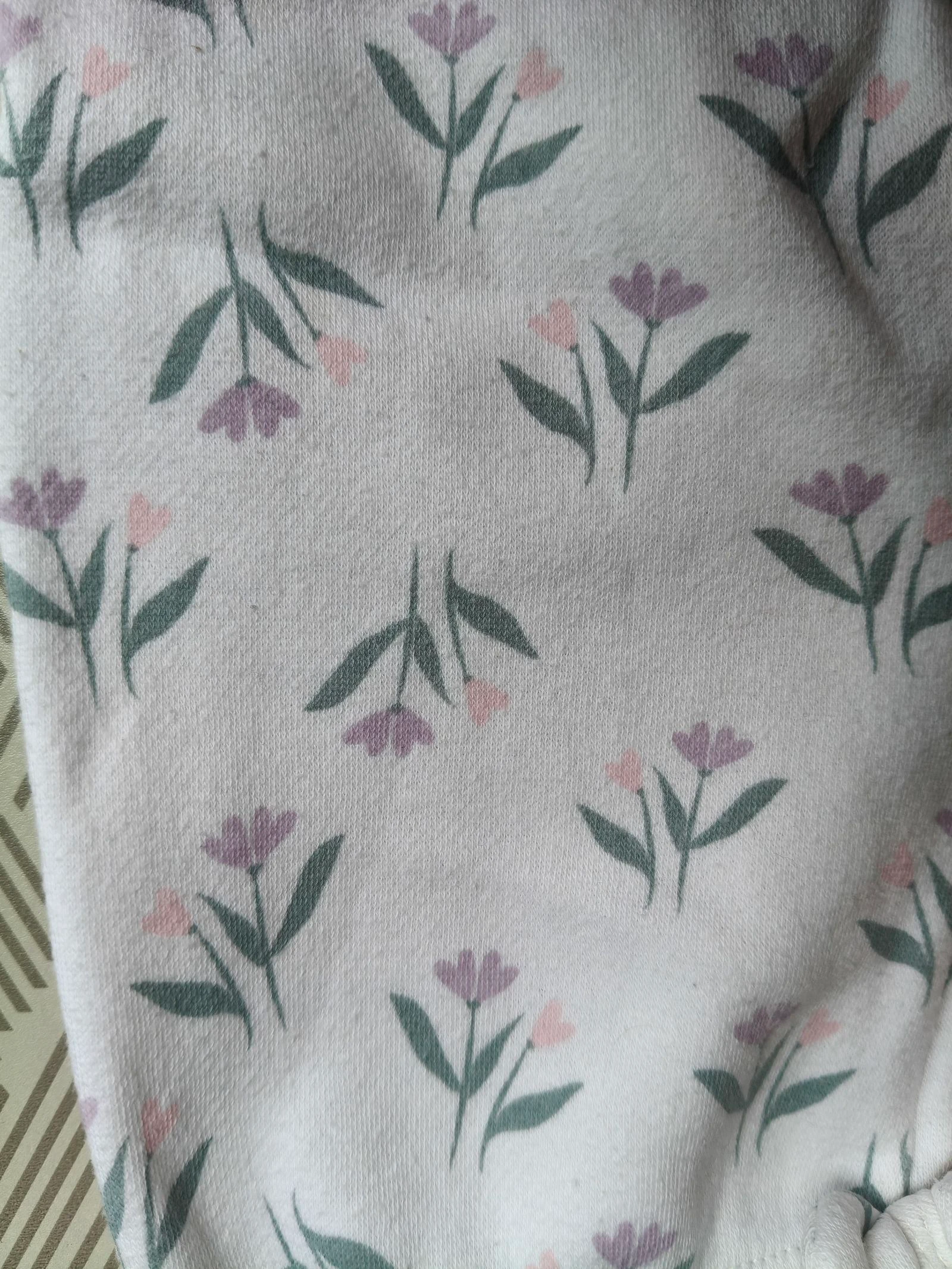 Pantalón abrigado para niña Bub'l blanco con flores 12 meses – photo 2